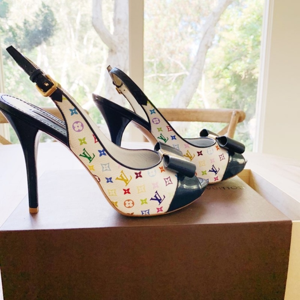 Louis Vuitton • Multicolor Peep-Toe Heels